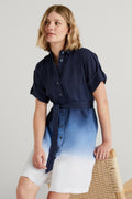Linen Dip Dyed Shirt Dress