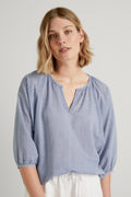 Cotton Voile Stripe Boho Top