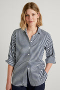 Cotton Modal Stripe Longline Shirt