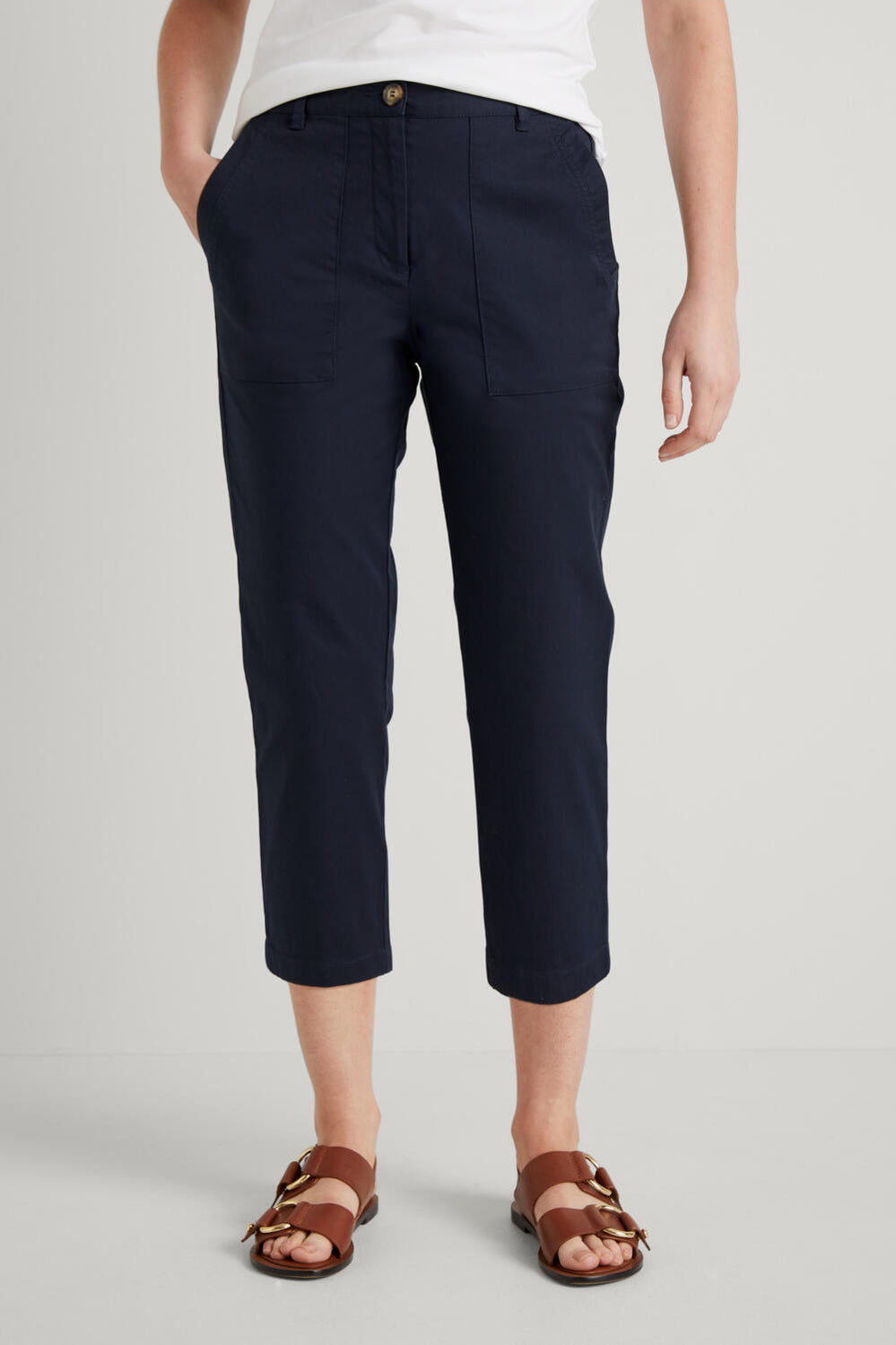 Stretch Cotton Capri Pant