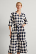 Gingham Cotton Yarn Dyed Boho Dress