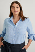 Linen Cotton Jacquard Longline Shirt