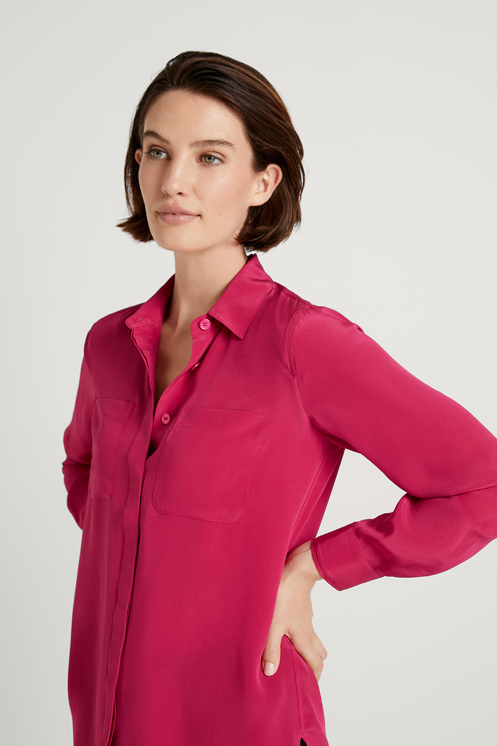 Silk Pocket Detail Shirt