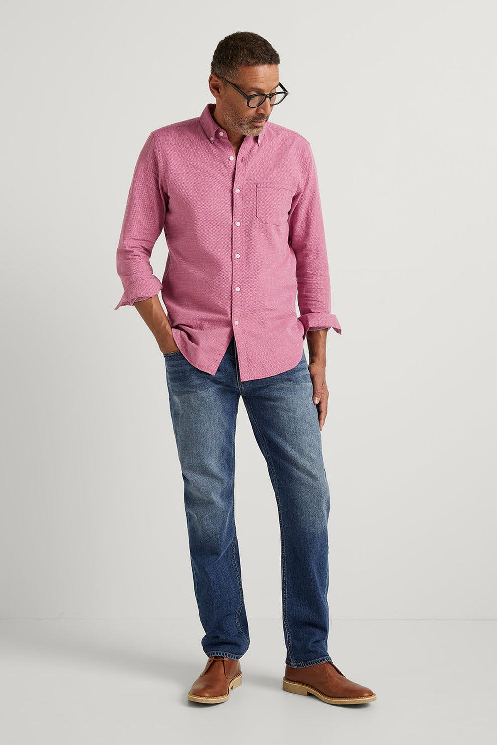 Regular Textured Geo Double Weave Shirt