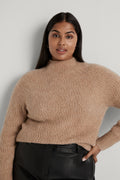Alpaca Cable Mock Neck Pullover