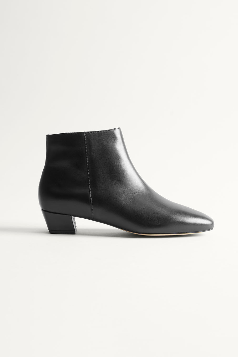 Leather Slant Heel Boot