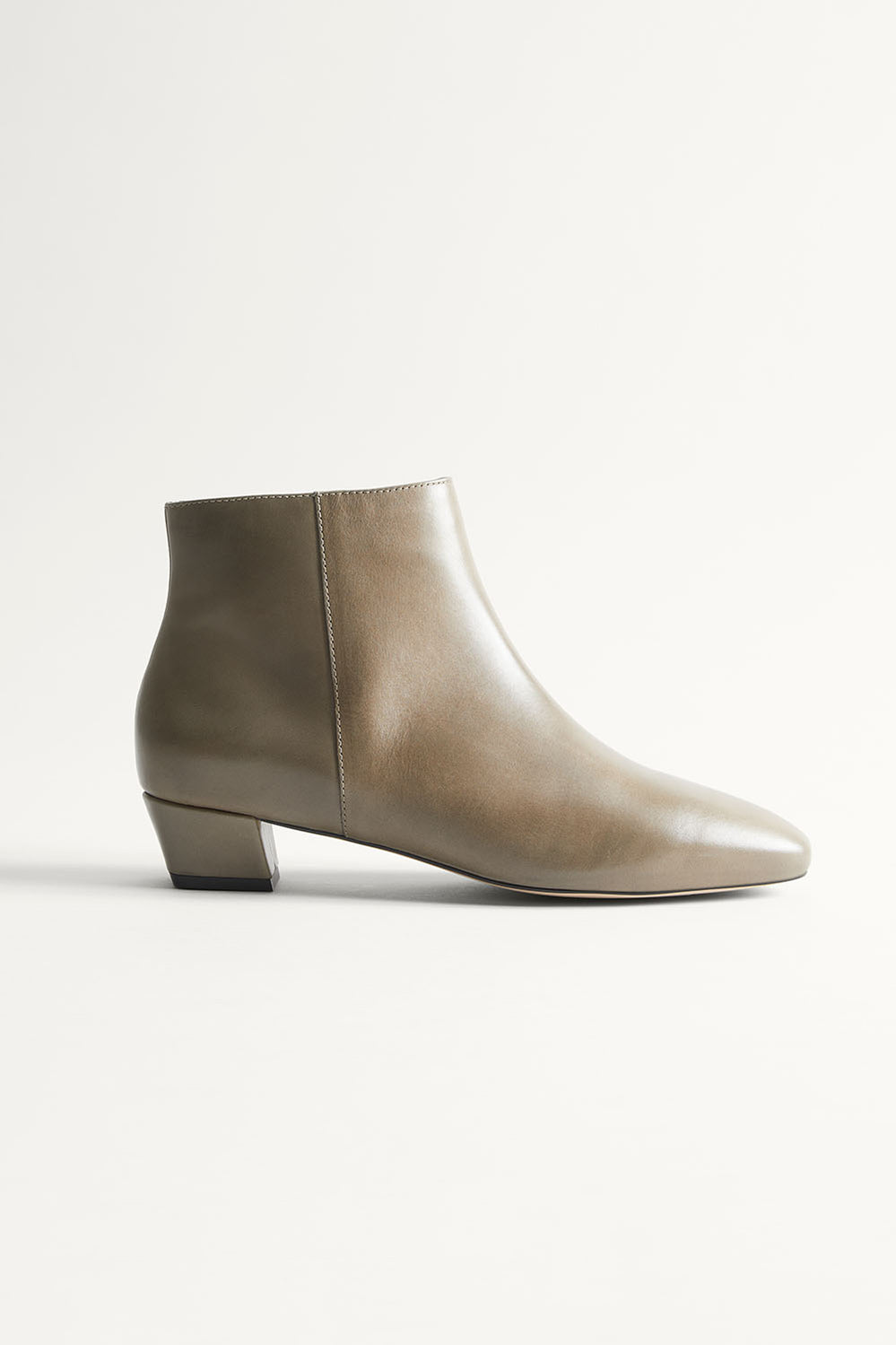 Leather Slant Heel Boot