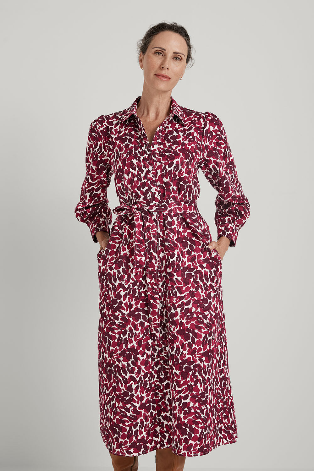 Double Ocelot Structured Shirt Dress