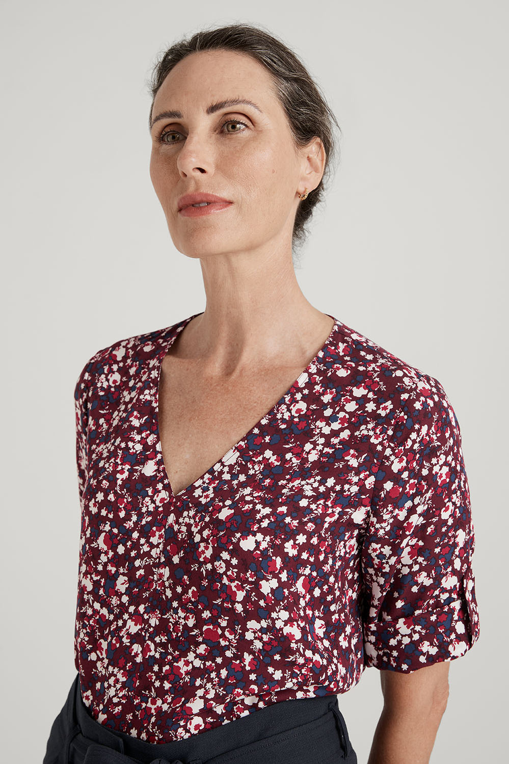 Mini Ditsy Floral Tab Sleeve Top