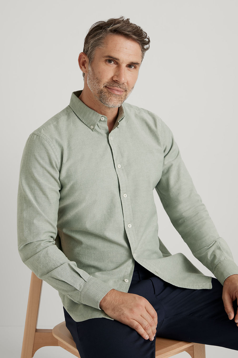 Regular Fit Yarn Dyed Cotton Oxford Shirt