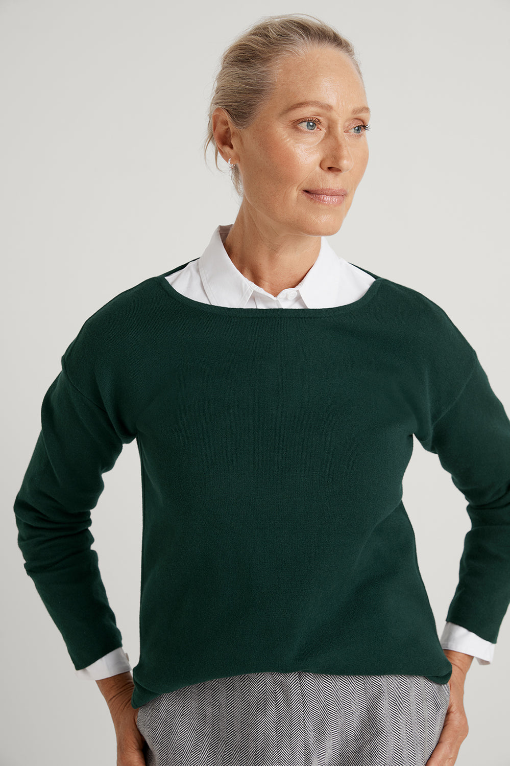 Cotton Cashmere Split Hem Knit