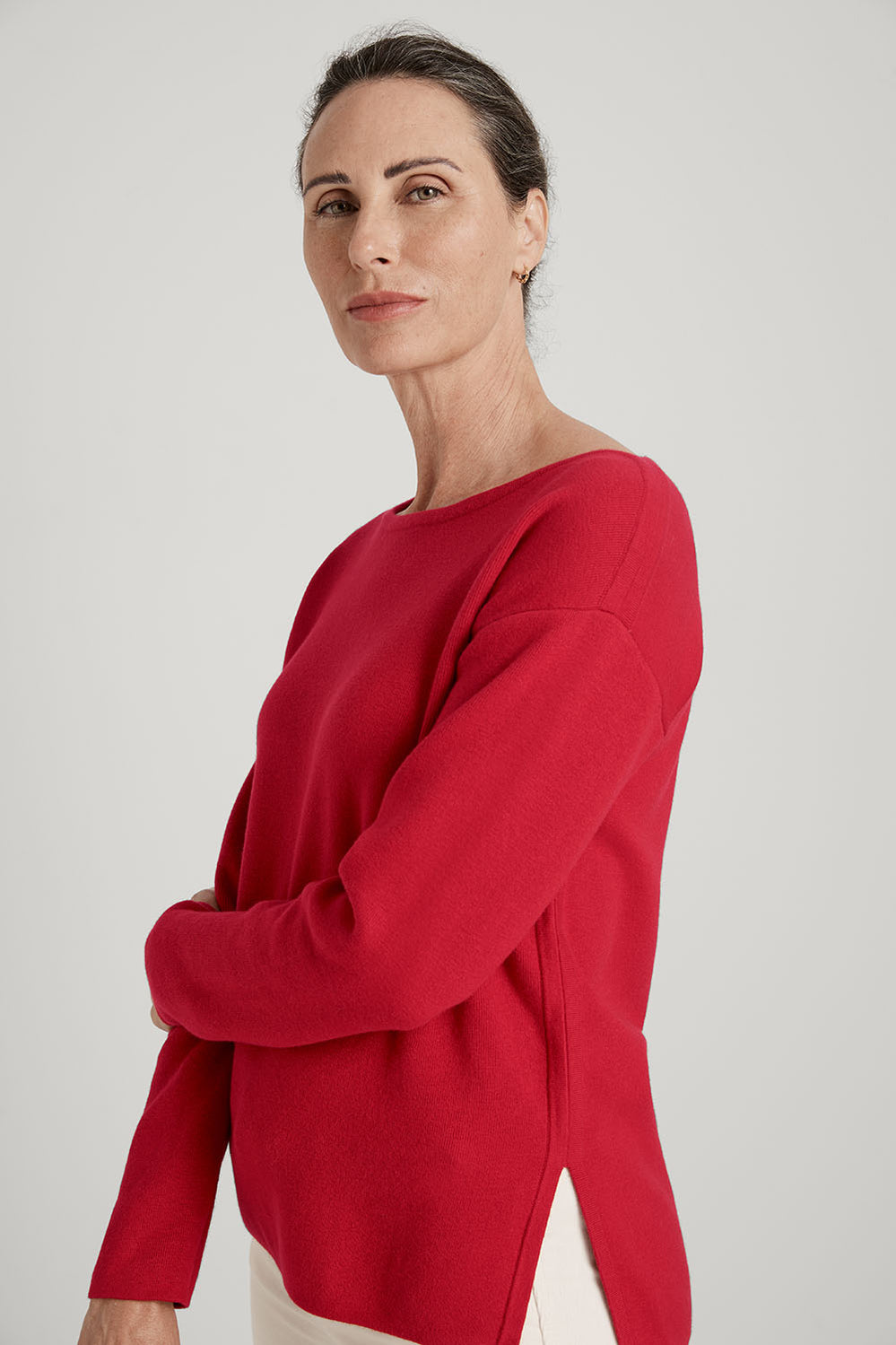 Cotton Cashmere Split Hem Knit