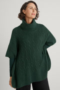 Cable Roll Neck Poncho