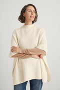Wool Mock Neck Poncho