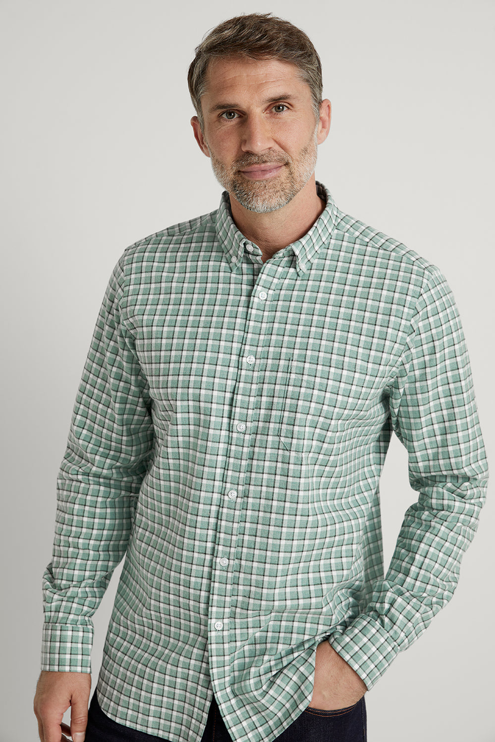 Regular Brushed Cotton Gingham Shirt