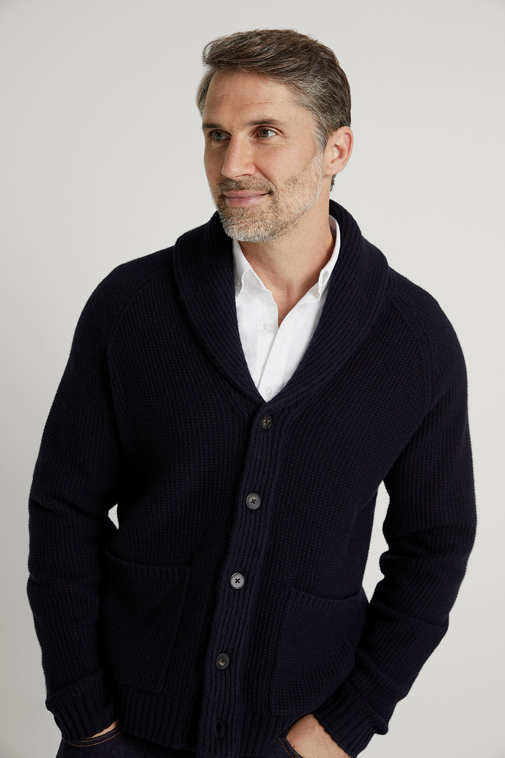 Merino Cashmere Shawl Cardigan