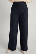Linen Cotton Pinstripe Wide Leg Pant