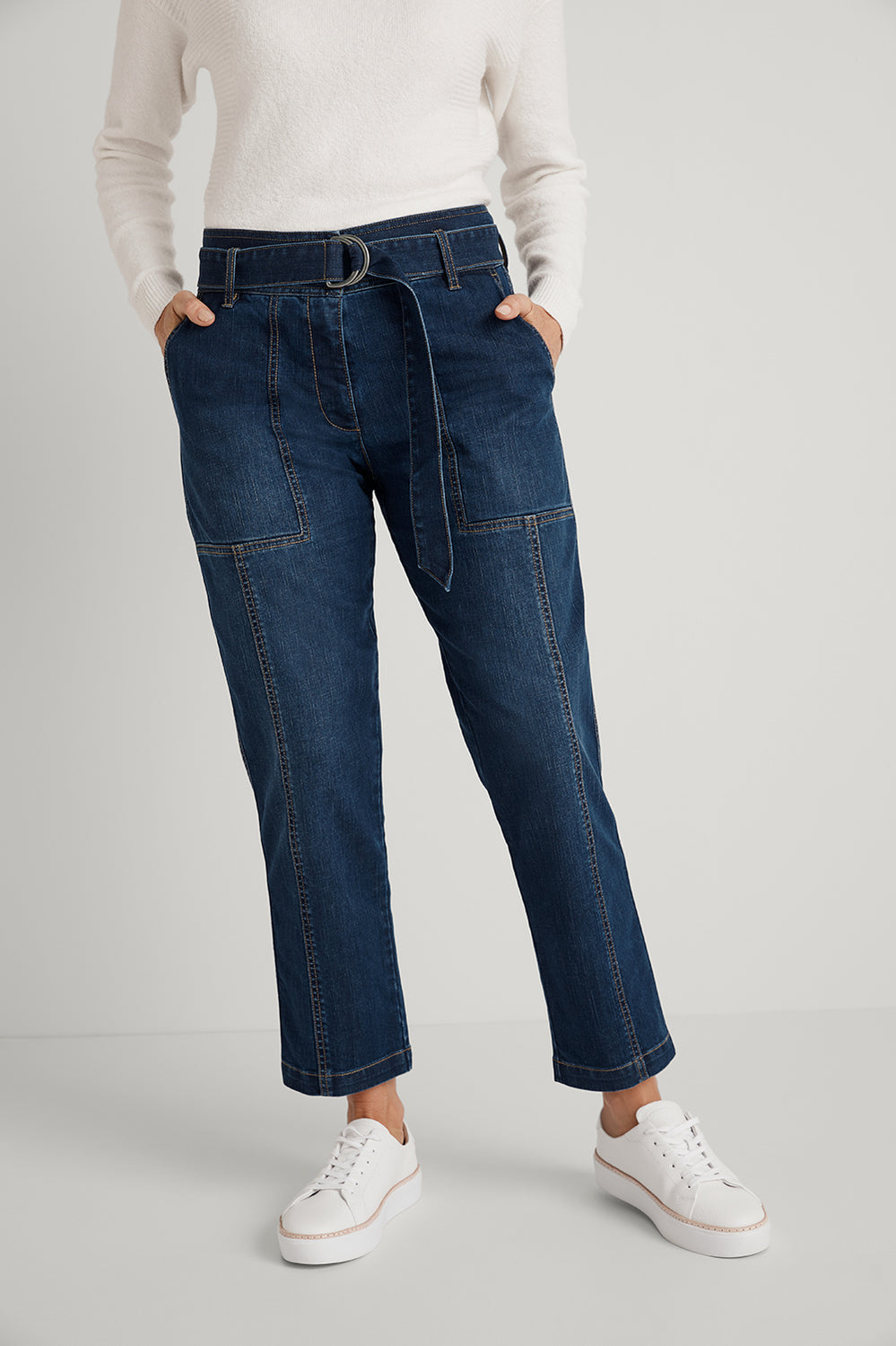 Tapered Belted Jean