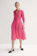 Linen Tie Detail Shirt Dress