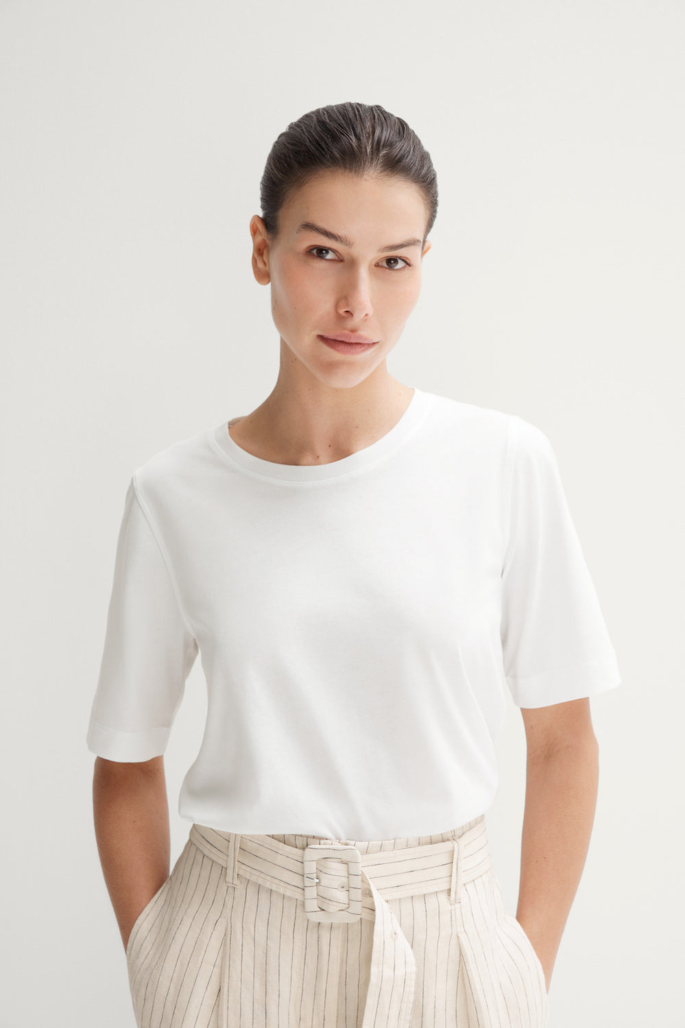 Pima Cotton Half Sleeve Relaxed T-Shirt