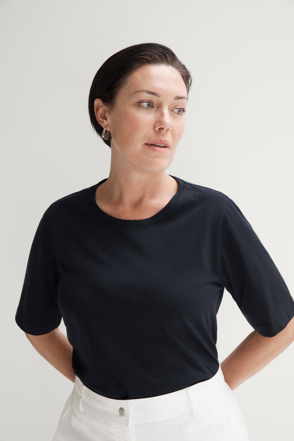 Pima Cotton Half Sleeve Relaxed T-Shirt