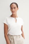 Cotton Interlock Keyhole T-Shirt