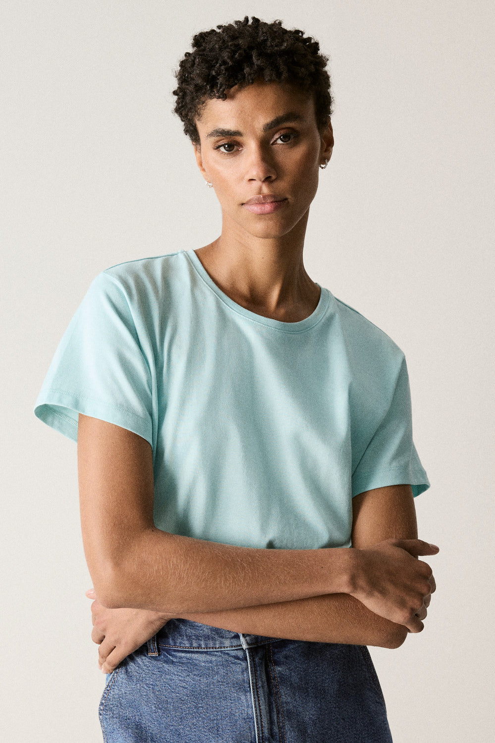 Cotton Silk Relaxed T-Shirt