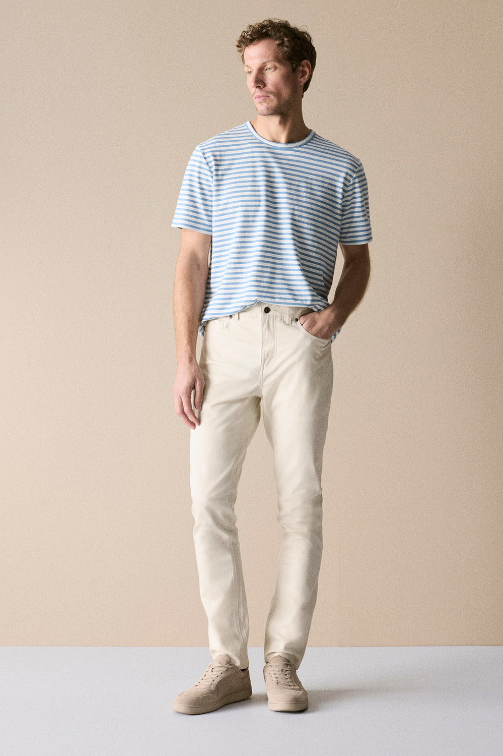 Linen Cotton Stripe T-Shirt