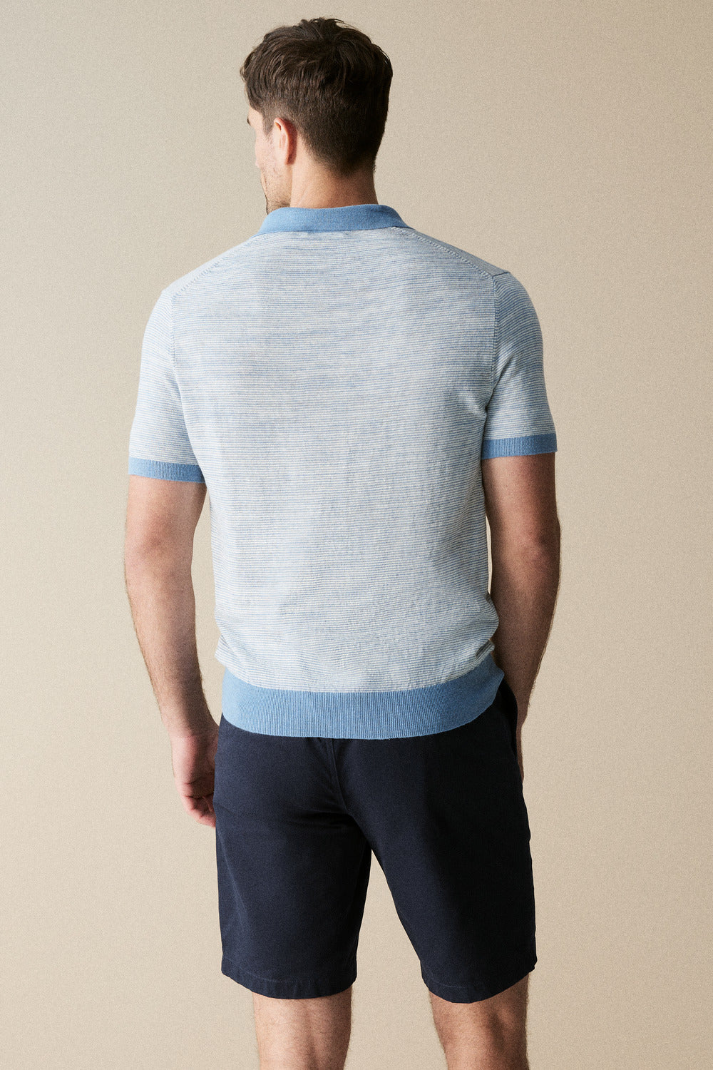 Cotton Linen Stripe Polo