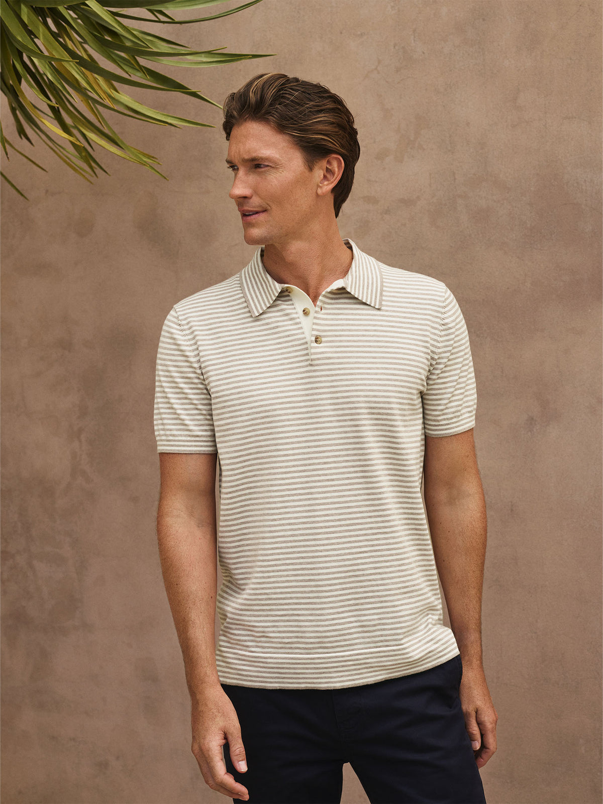 Cotton Barre Stripe Knit Polo
