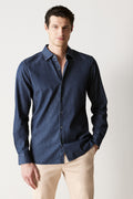 Tailored Fit Cotton Denim Shirt