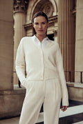 Merino Blend Cropped Cardigan