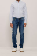 Relaxed Fit Mid Wash Jean