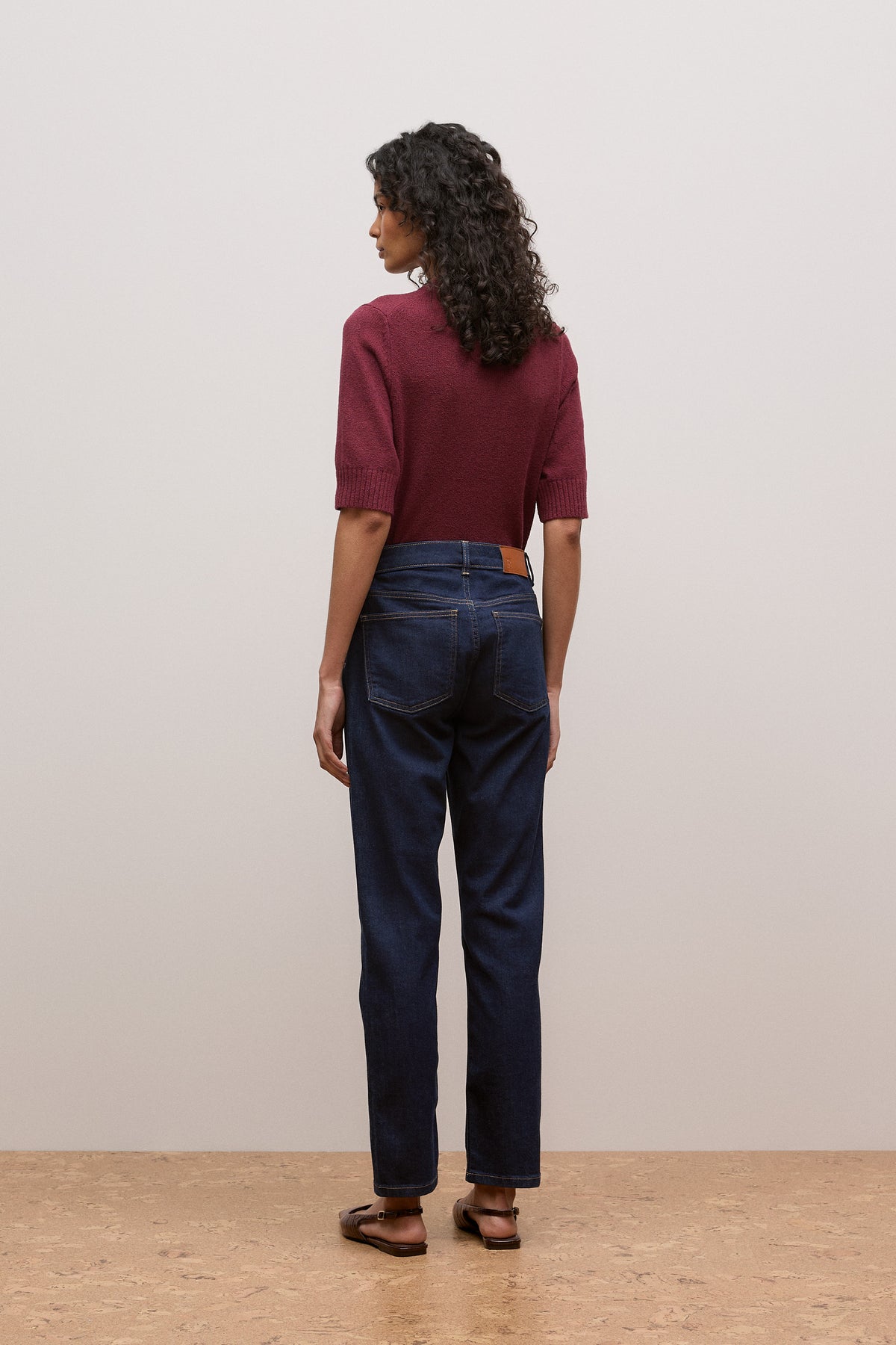 Mid Rise Straight Leg Jean