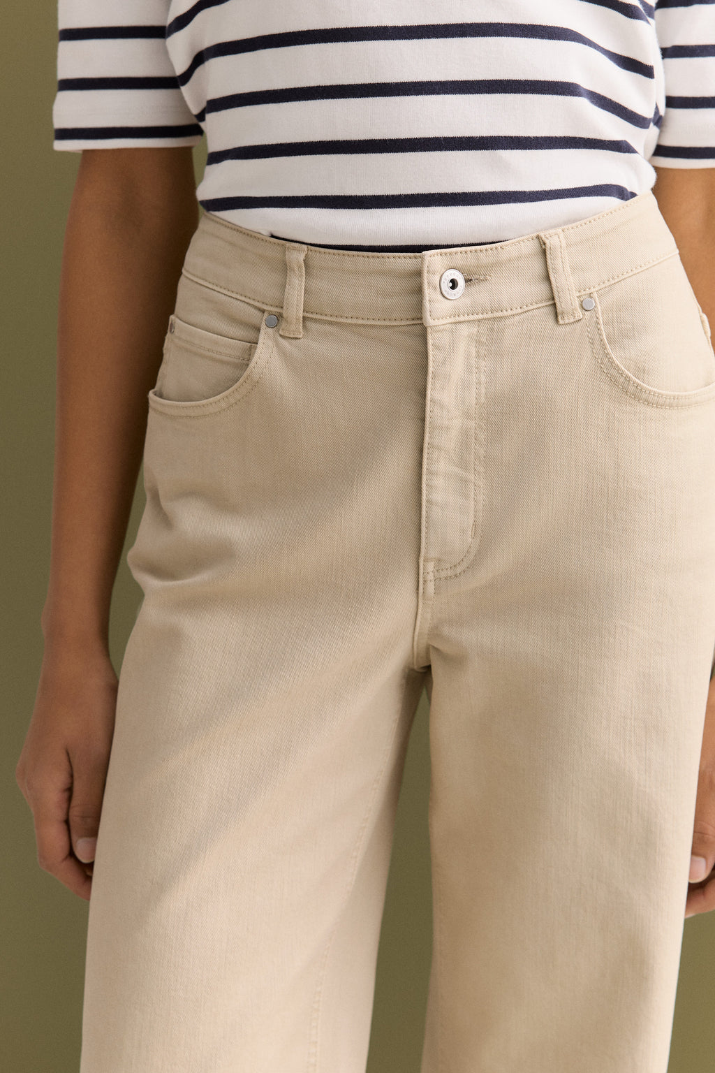 Garment Dyed Wide Leg Jean