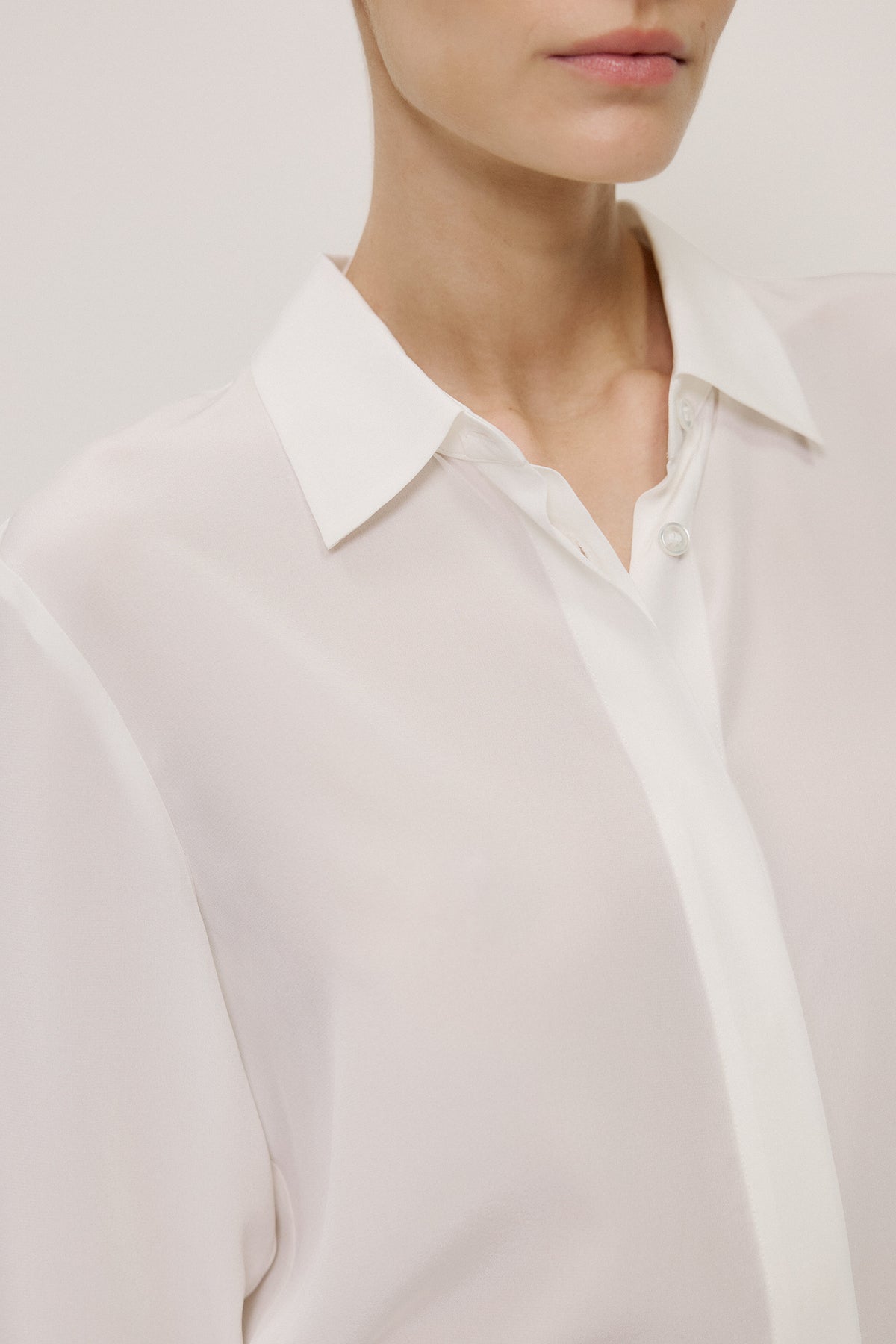 Silk Concealed Placket Shirt