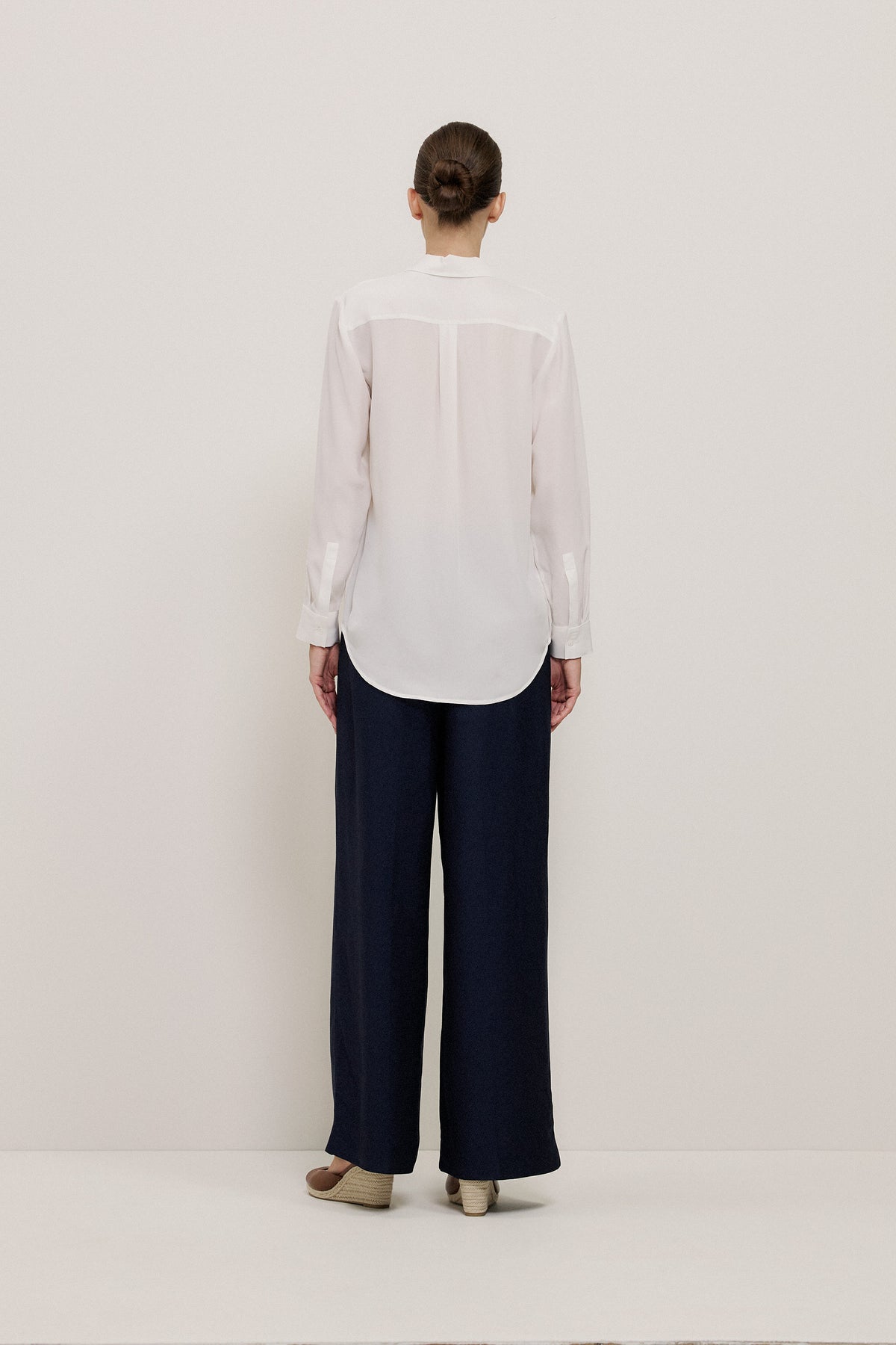 Silk Concealed Placket Shirt