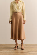 Bias Cut Belted Skirt