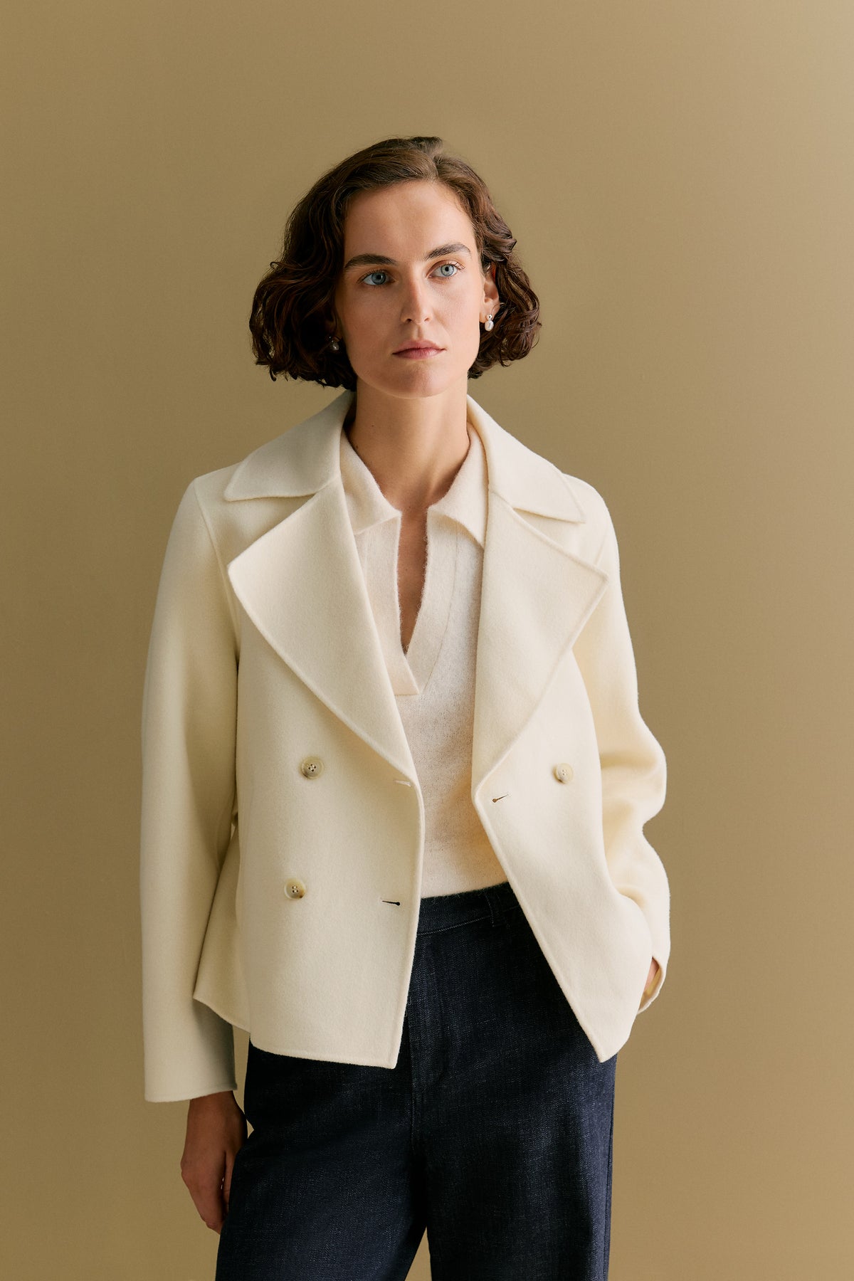 Double Faced Wool Peacoat