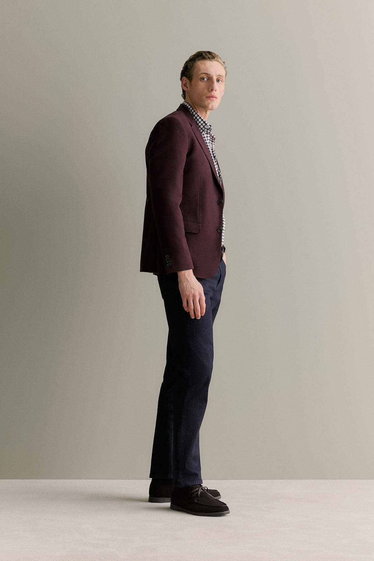 Regular Fit Fine Cord Check Shirt