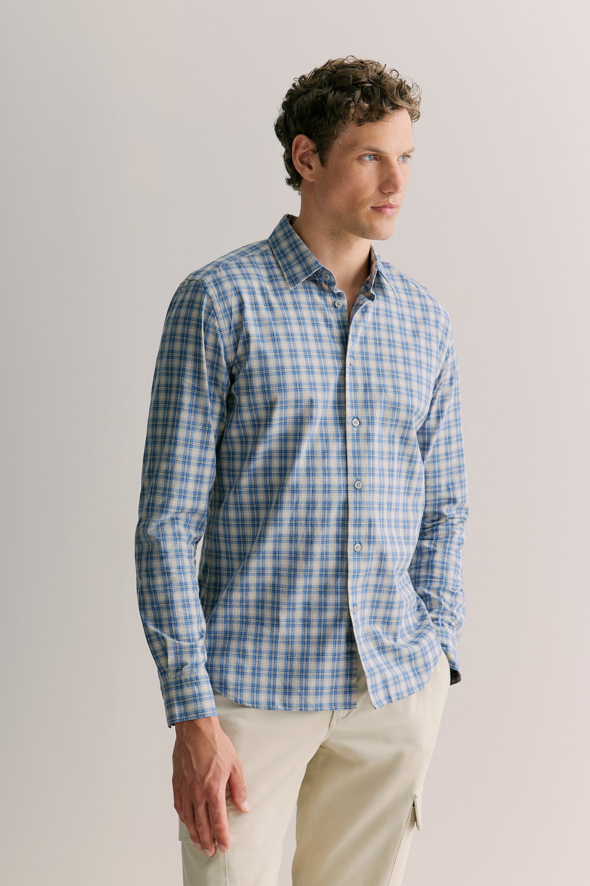 Tailored Fit Cotton Check Shirt