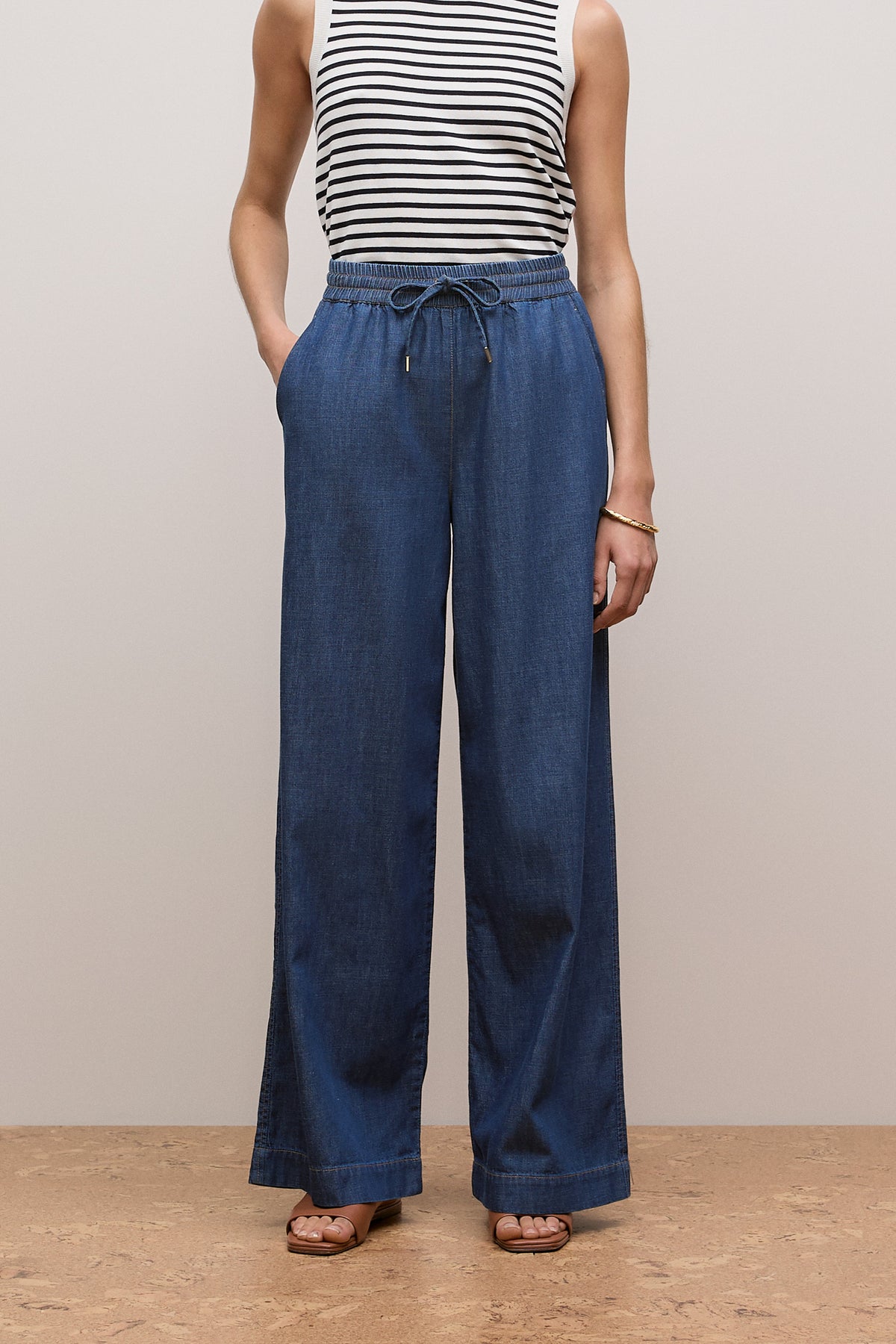 Soft Denim Drawcord Pant