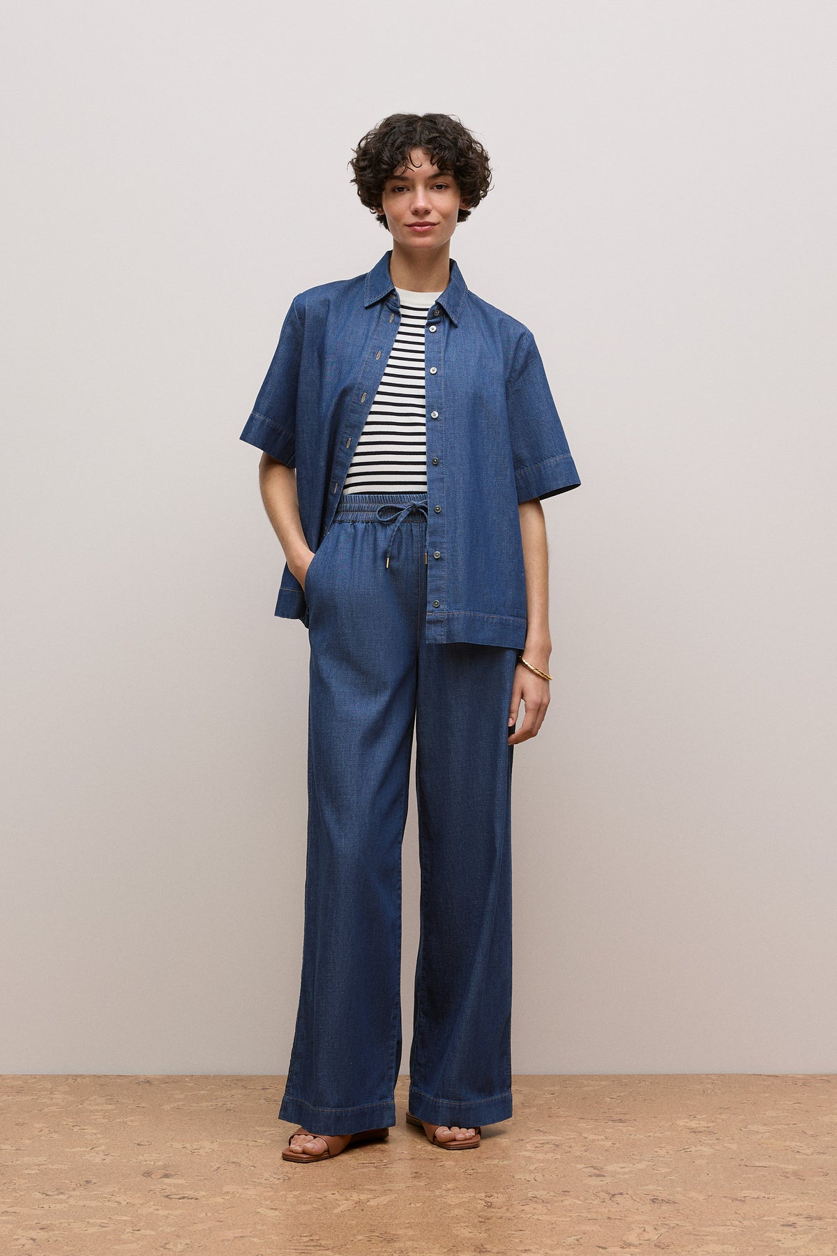 Soft Denim Drawcord Pant