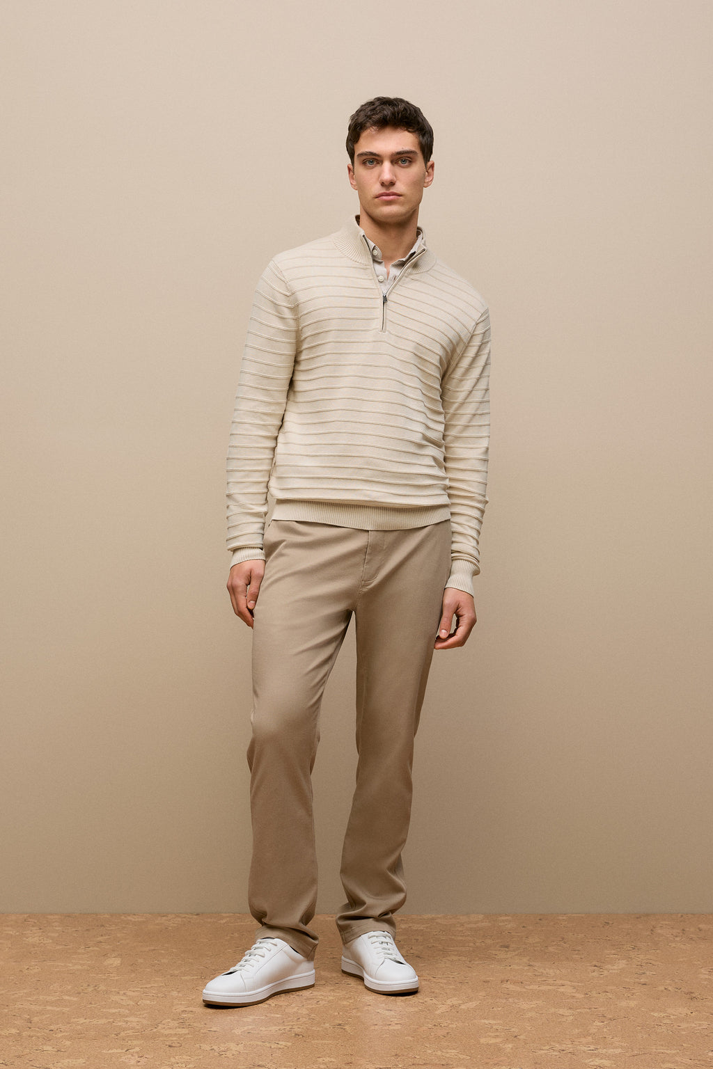 Cotton Silk Half Zip Knit