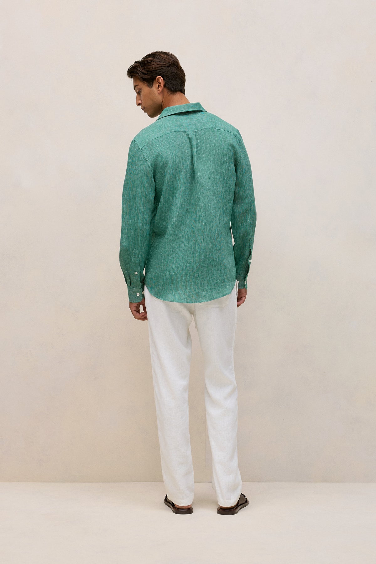 Regular Fit Linen Fine Stripe Shirt
