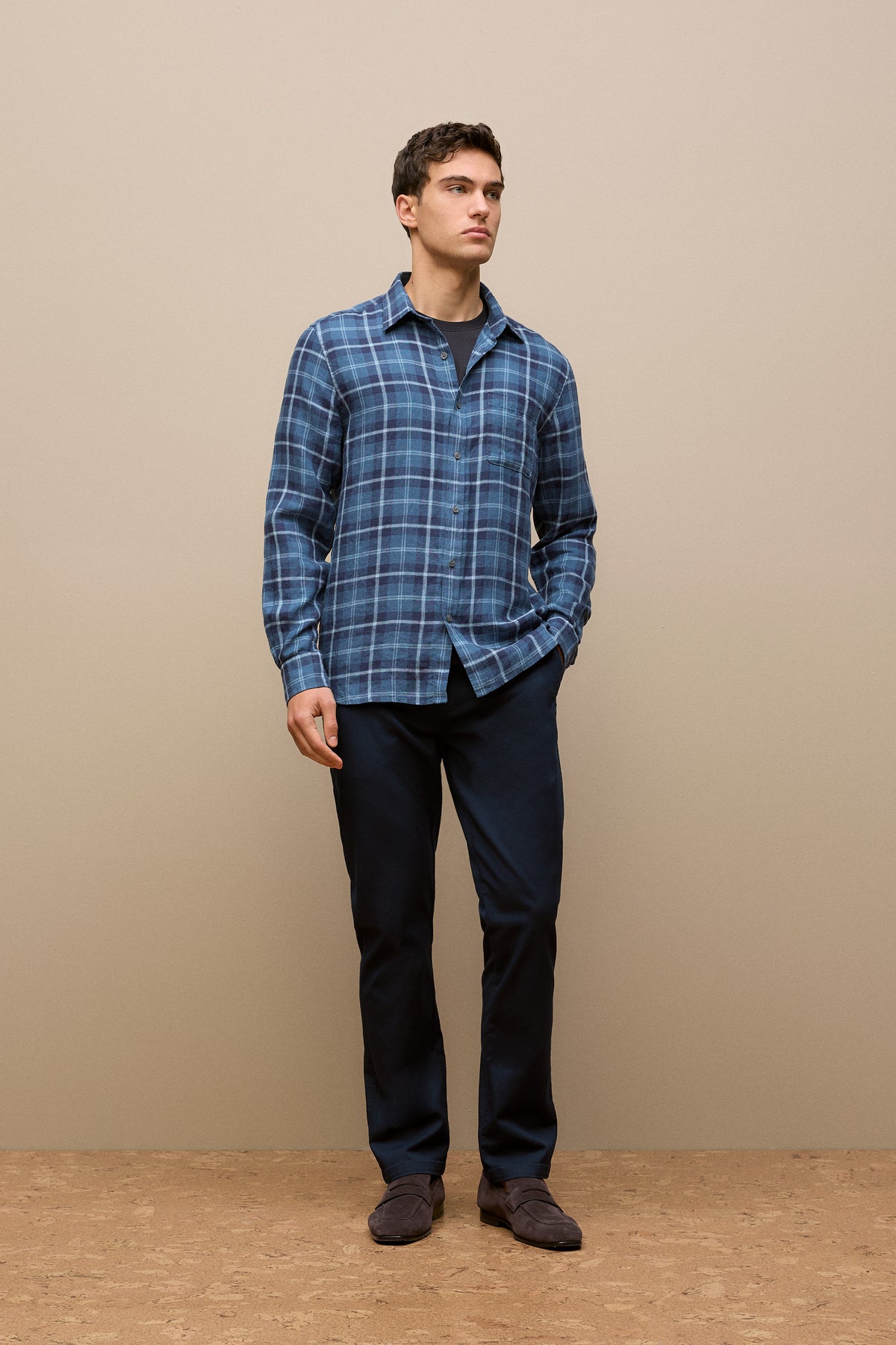 Regular Fit Linen Classic Check Shirt