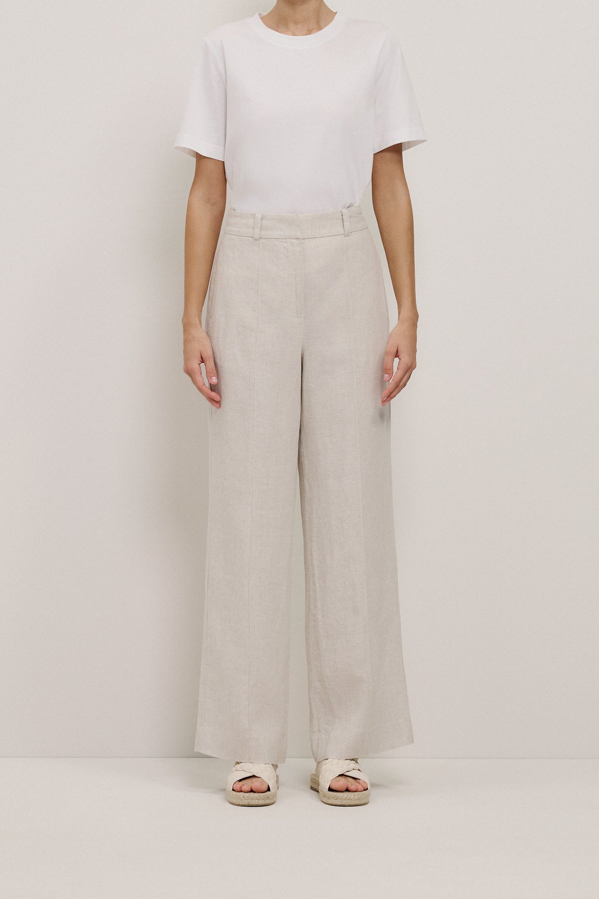 Yarn Dyed Linen Pintucked Pant