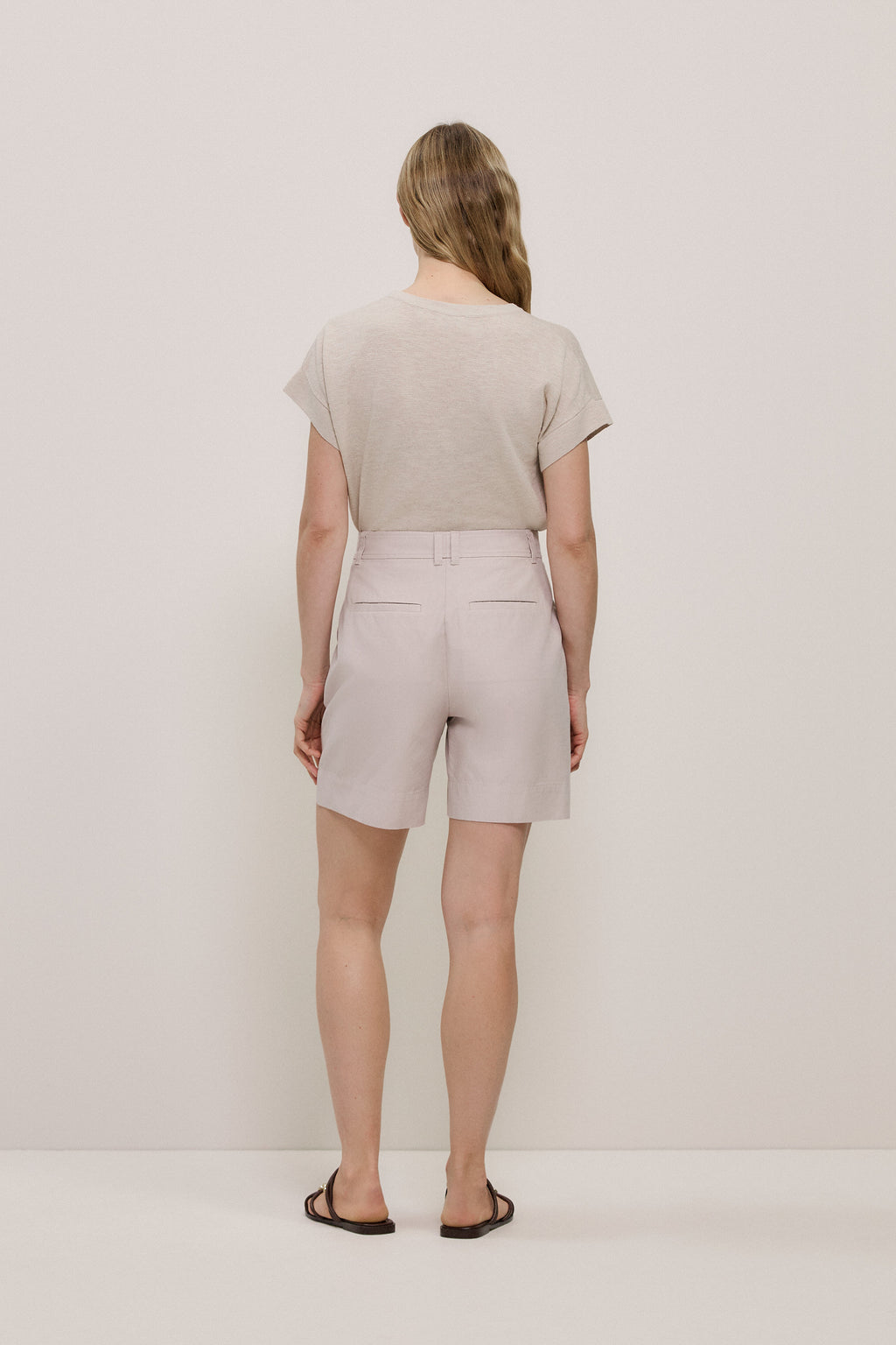 Yarn Dyed Stretch Cotton Tailored Short