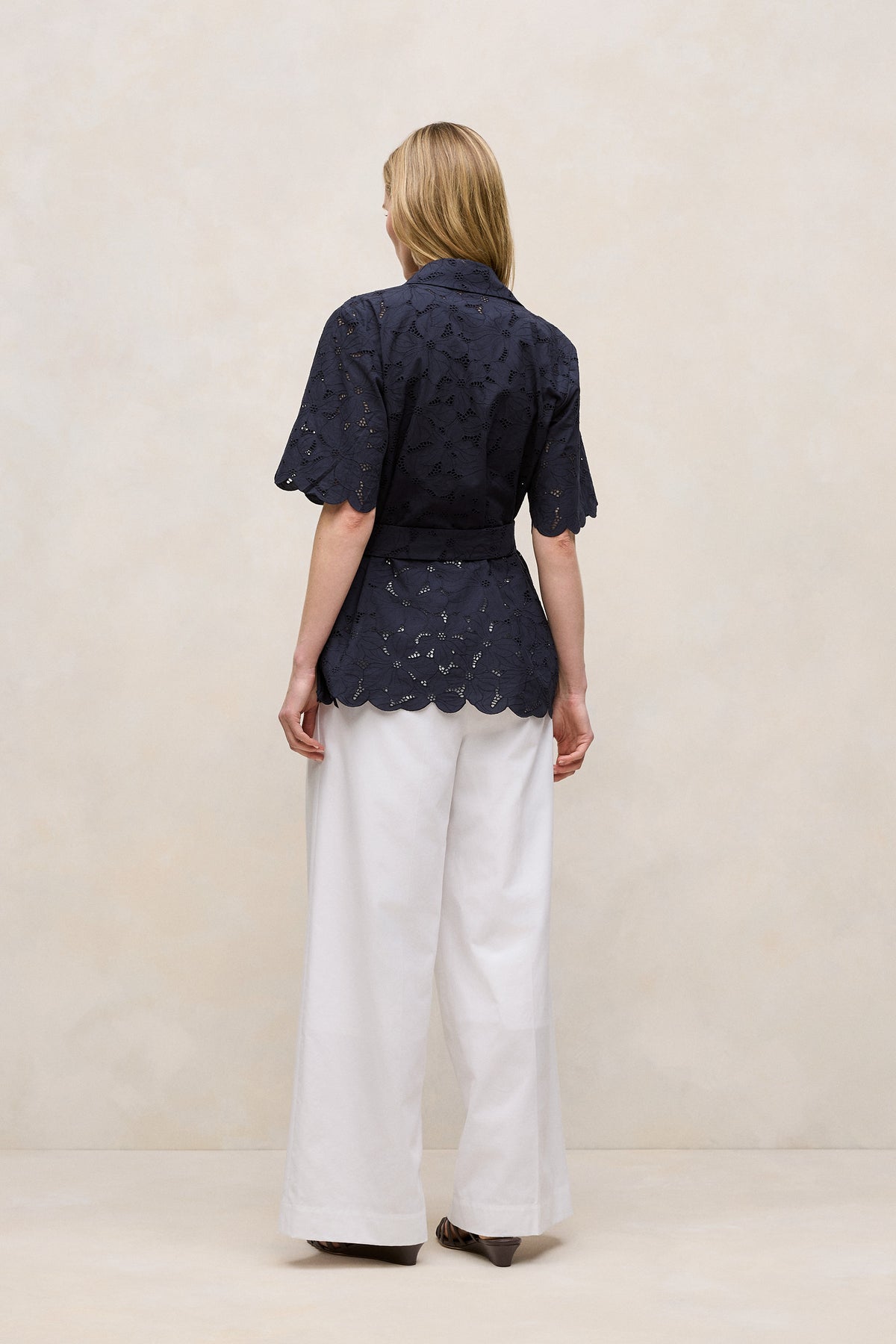 Peony Cutwork Belted Shirt