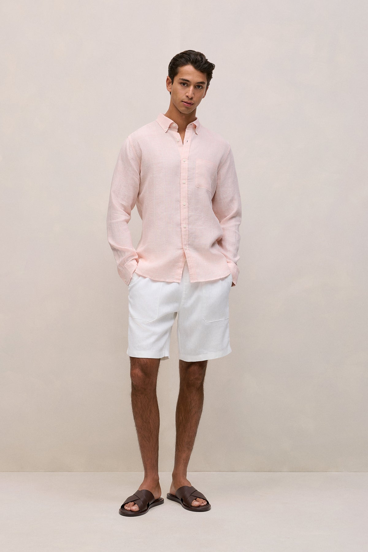 Regular Fit Linen Glen Check Shirt